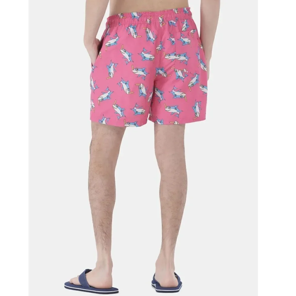 Men's Elastic Waist Swim Trunks Shorts 6